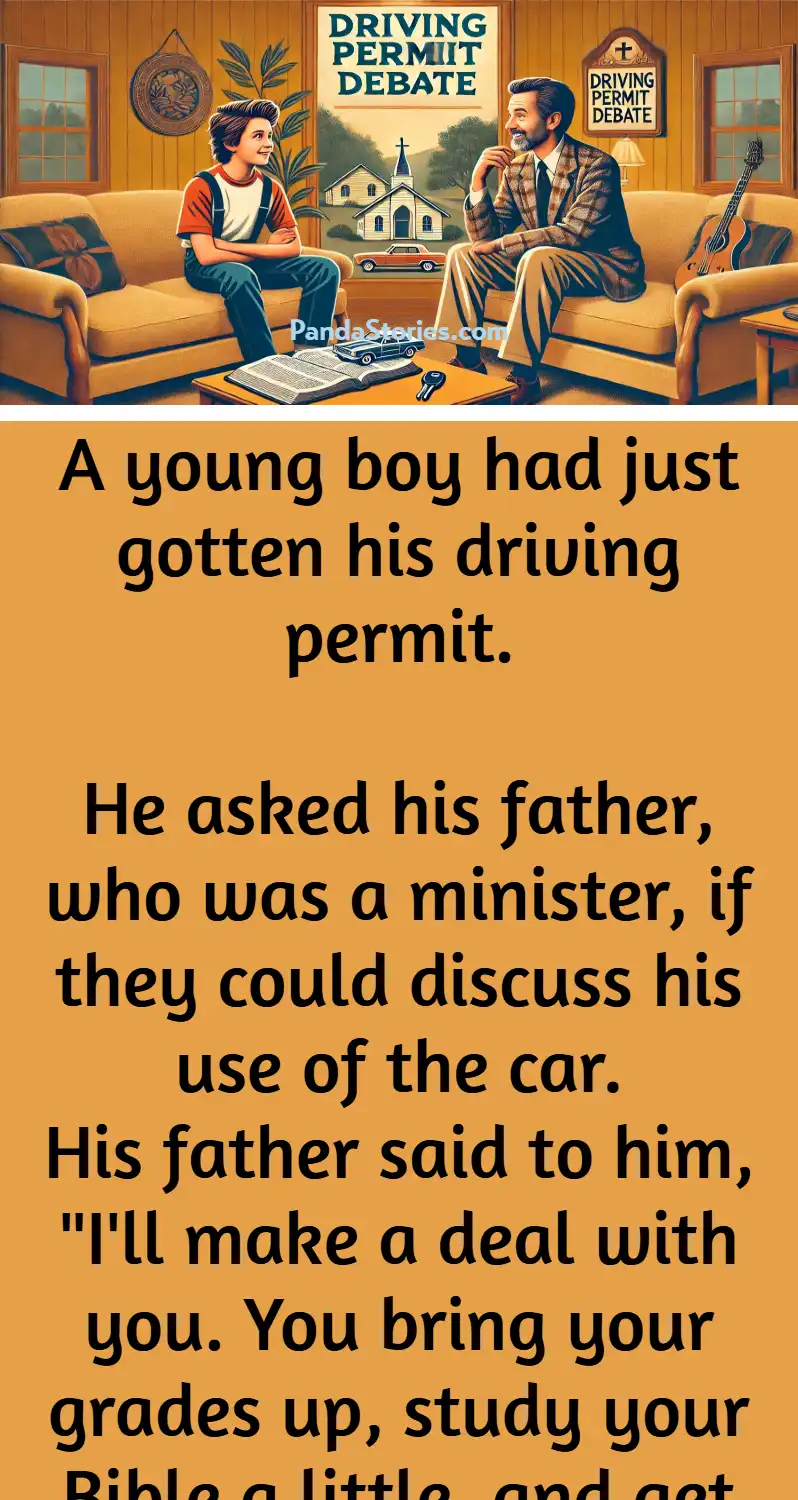 young boy and dad driving permit bible joke