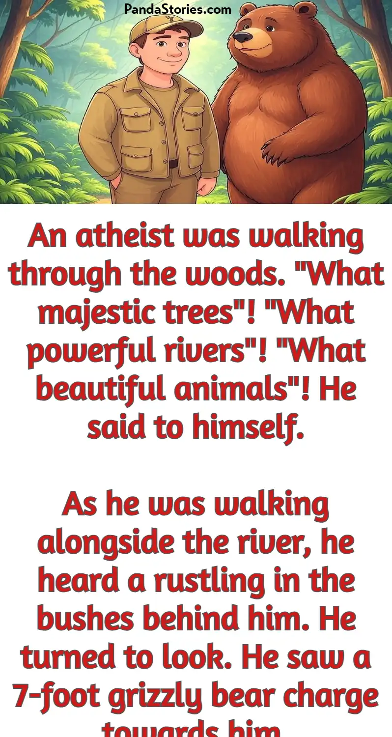 an atheist and a bear in the woods prayer joke