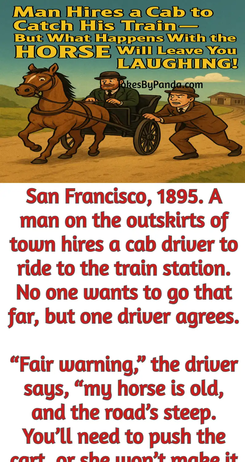 horse train man downhill joke