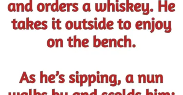 man whiskey nun bar devil joke funny