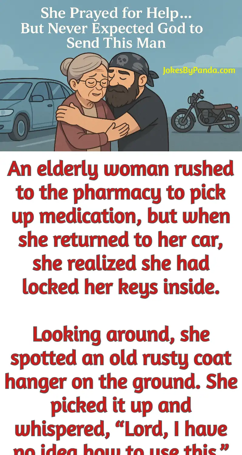 elderly woman motorcycle god help professional joke