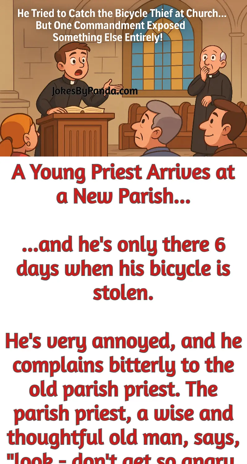 priest bike stolen church adultery joke