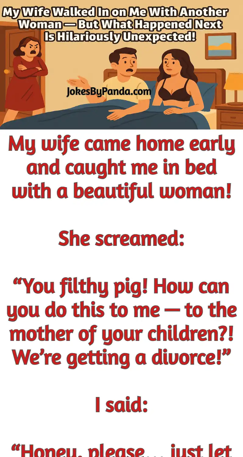wife husband on bed with another woman explanation joke funny