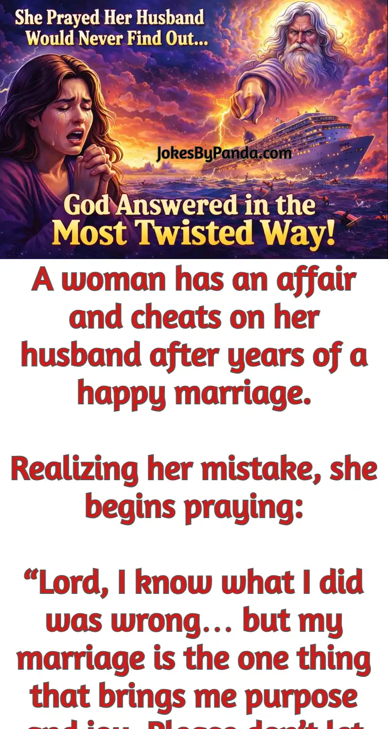 woman affair god cruise boat joke